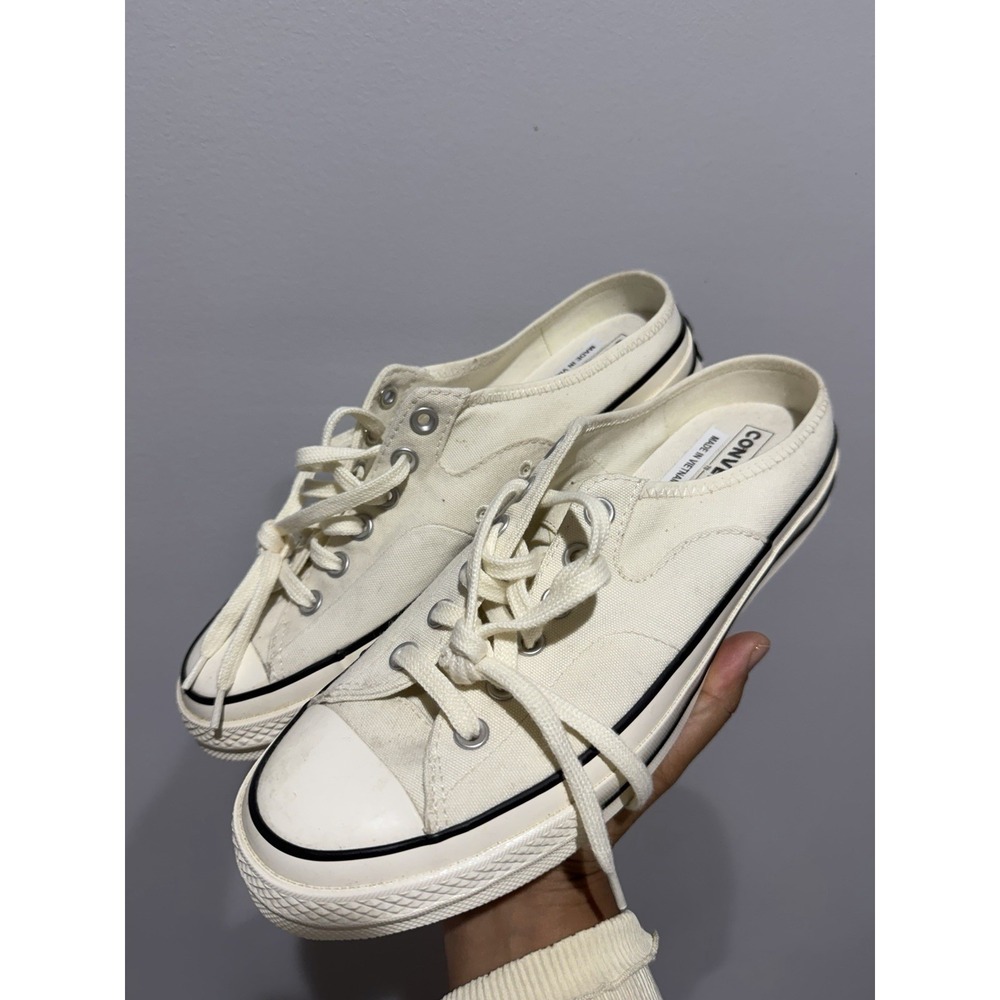 NWOB Converse Chuck 70 Mule Canvas Sneakers - Foundation Egret Sz W11 M9 L